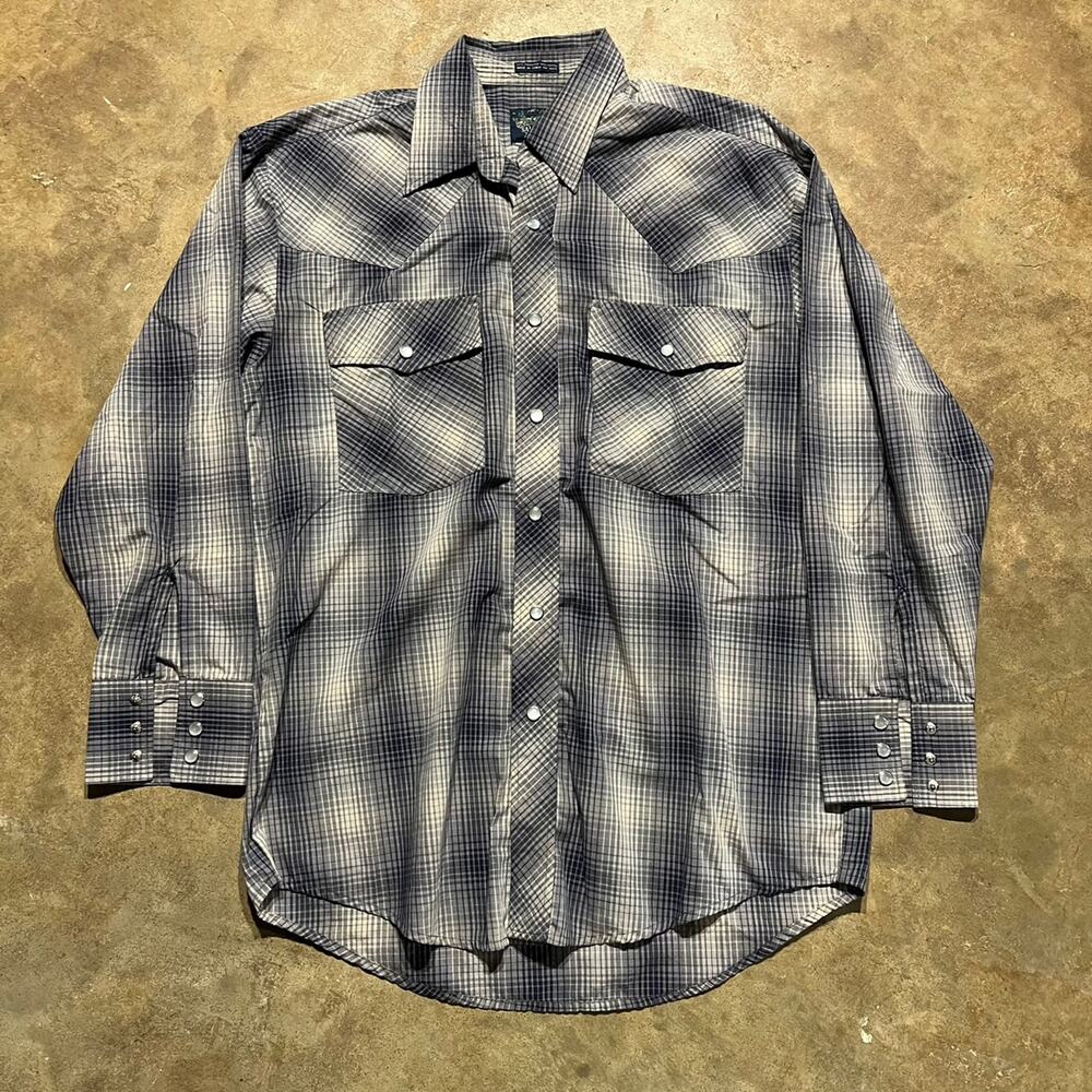 Vintage 80s Salmon River Traders Pattern Pearl Snap Shirt